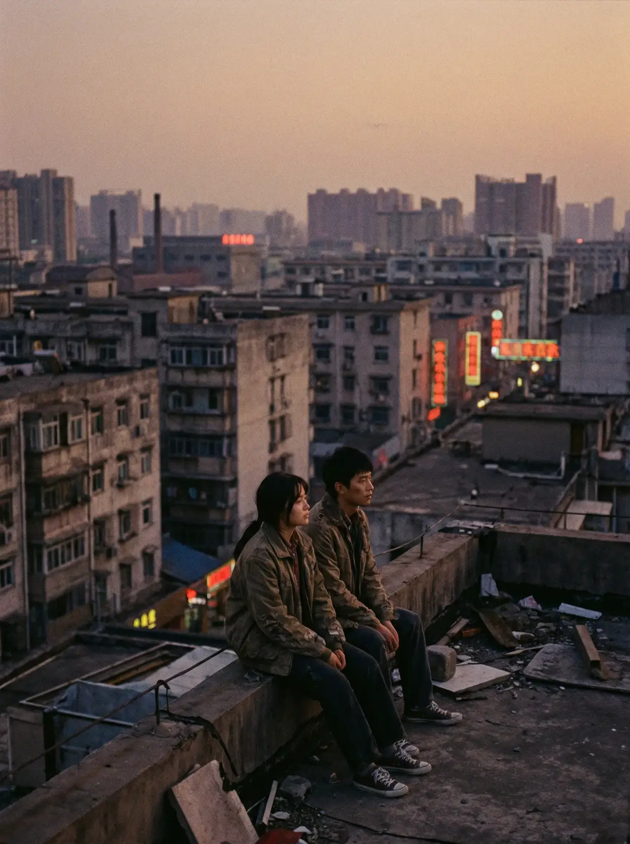 文艺电影《天台上的人》海报 - 国产自拍